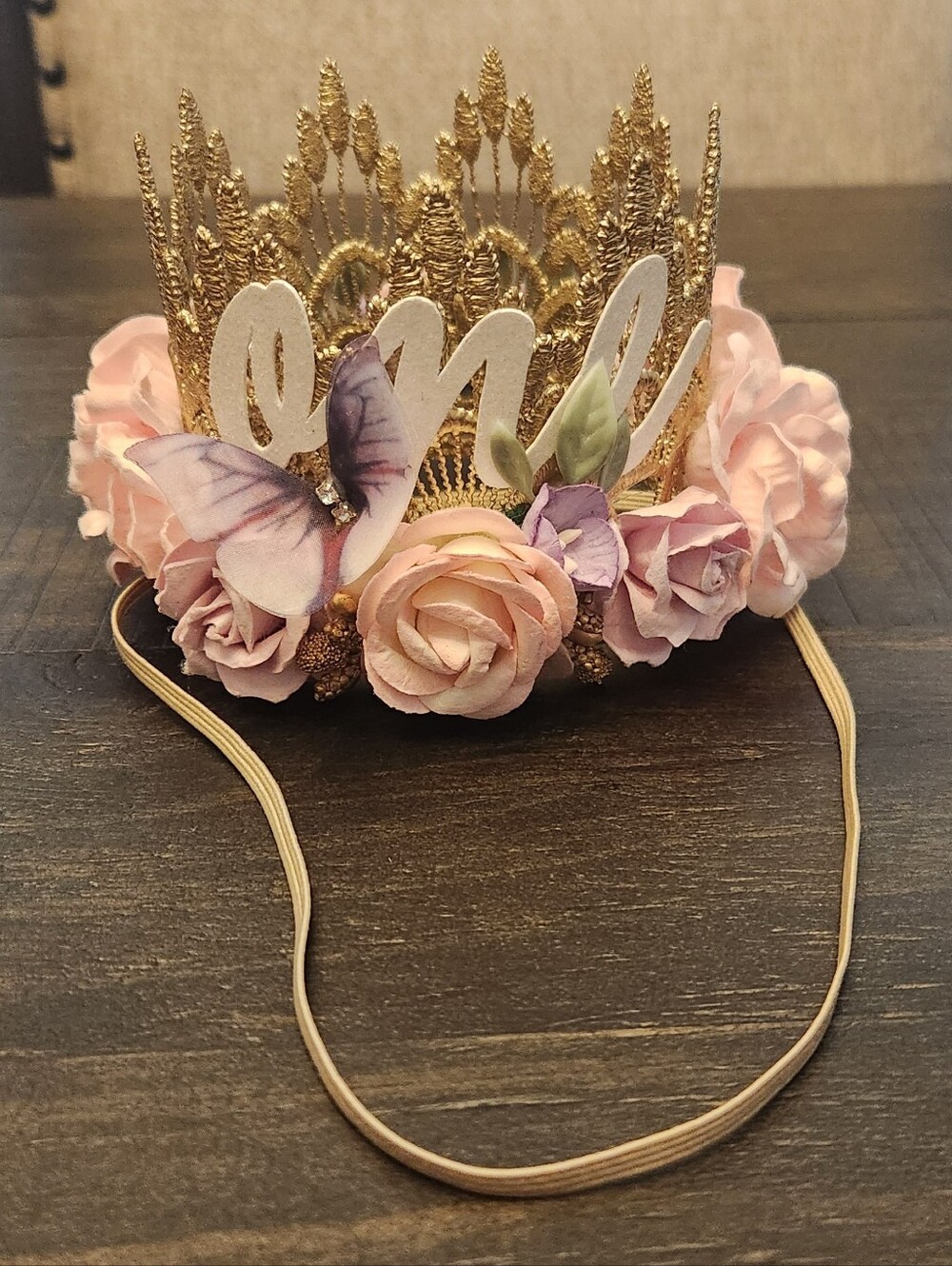 New Gold Floral/Butterfly One Crown
